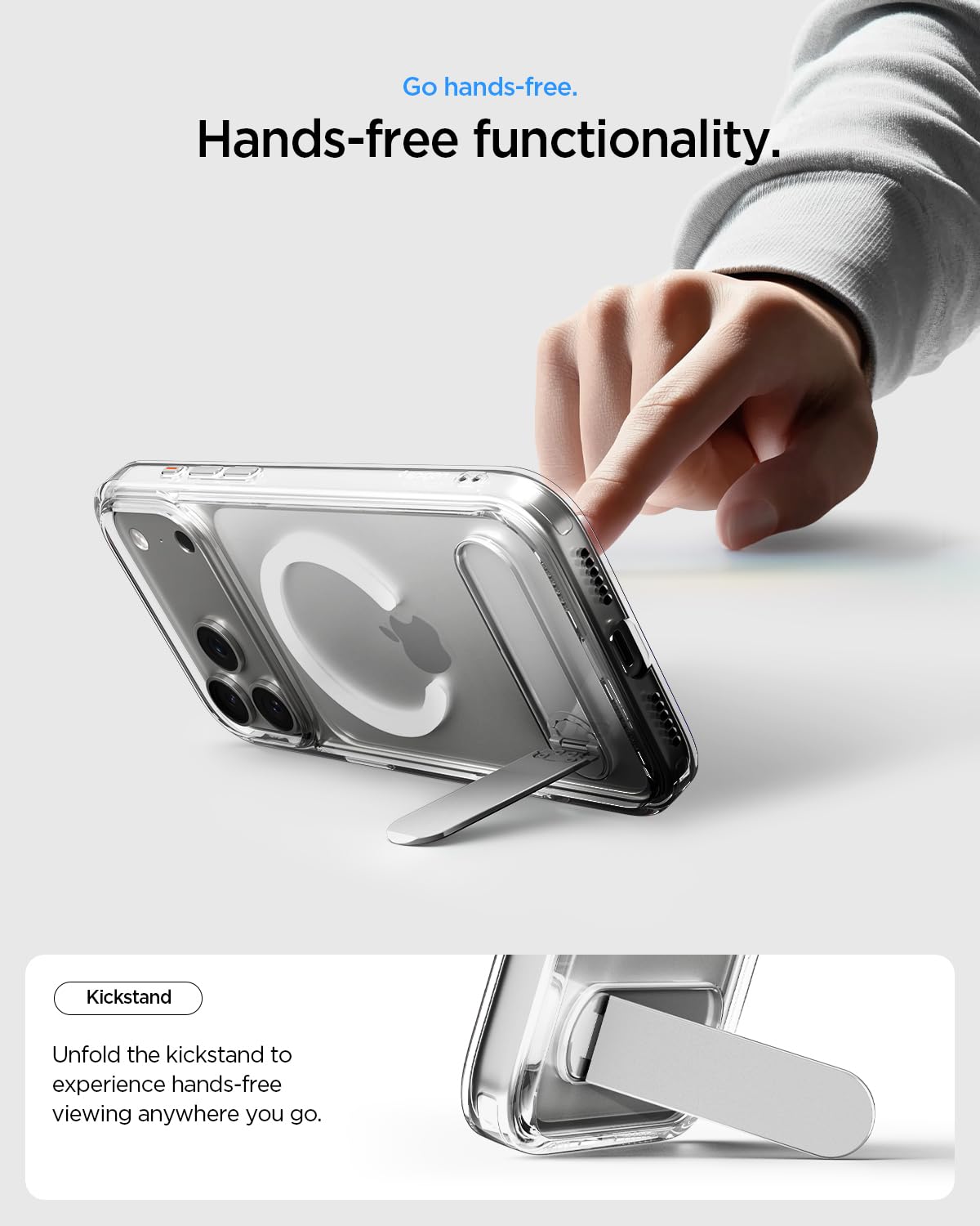 Spigen Ultra Hybrid S MagFit Back Cover Case Compatible with iPhone 17 Pro Max (TPU + Poly Carbonate | Clear White) 2