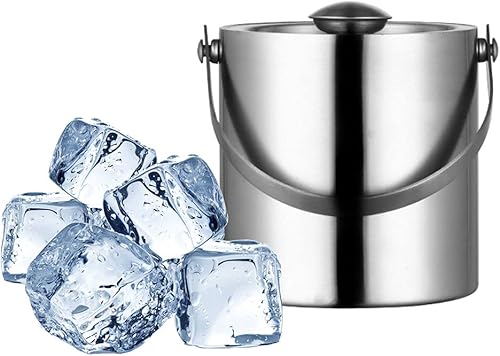 Miniatura 4 de Cubo de hielo – Cubo de aislamiento térmico doble de 3L, barra nórdica y KTV para cerveza y vino y cóctel y champán con tapa, champán/dorado/plata