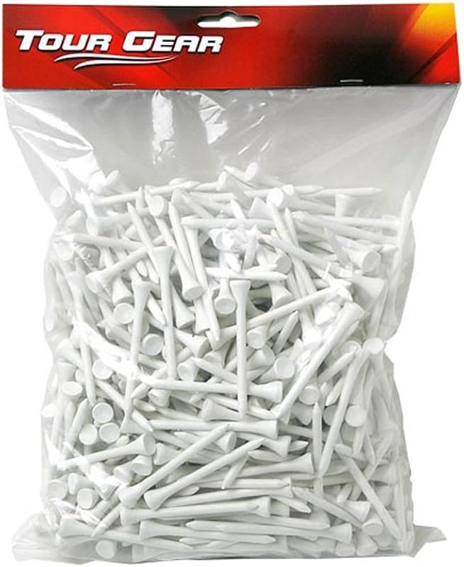 Hireko Tour Gear Wood Golf Tees, White | 2-3/4 inch or 3-1/4 inch, 500 Bulk Packs