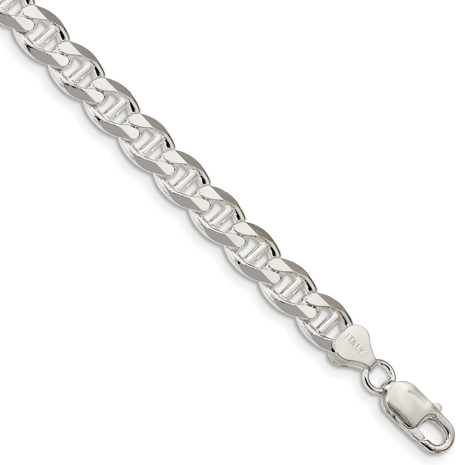 .925 Sterling Silver Miami Cuban Anchor Chain Necklace Bracelet or Anklet