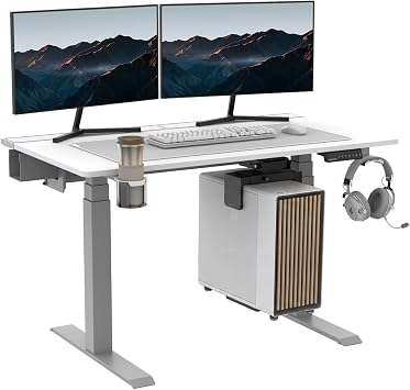 Dezctop Bifrost Elite Adjustable Standing Desk, 47 x 28 in, White