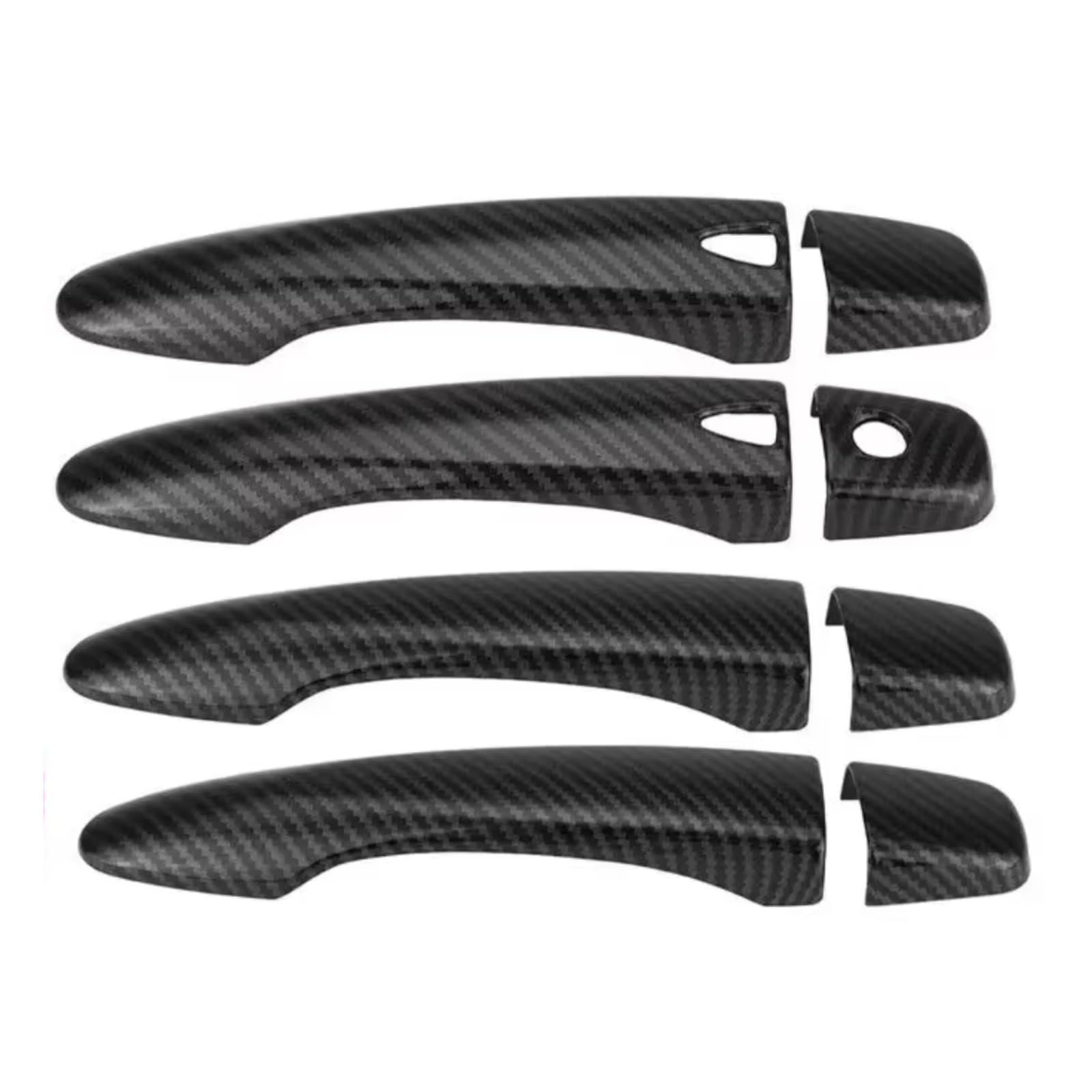 WOLIIEXZ Exterior Door Handle Cap Compatible with Nissan for Rogue 2014 2015 2016 2017 ABS Carbon Fiber Black Accessories Car Exterior Door Handle Housing(Smart Carbon)