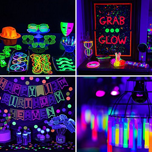 UV Black Light Party Light, 20W Sound Activated Black Lights for Parties,LED Strobe Blacklight Flood Light with Remote Control, Party Supplies for Halloween Birthday Dance Party