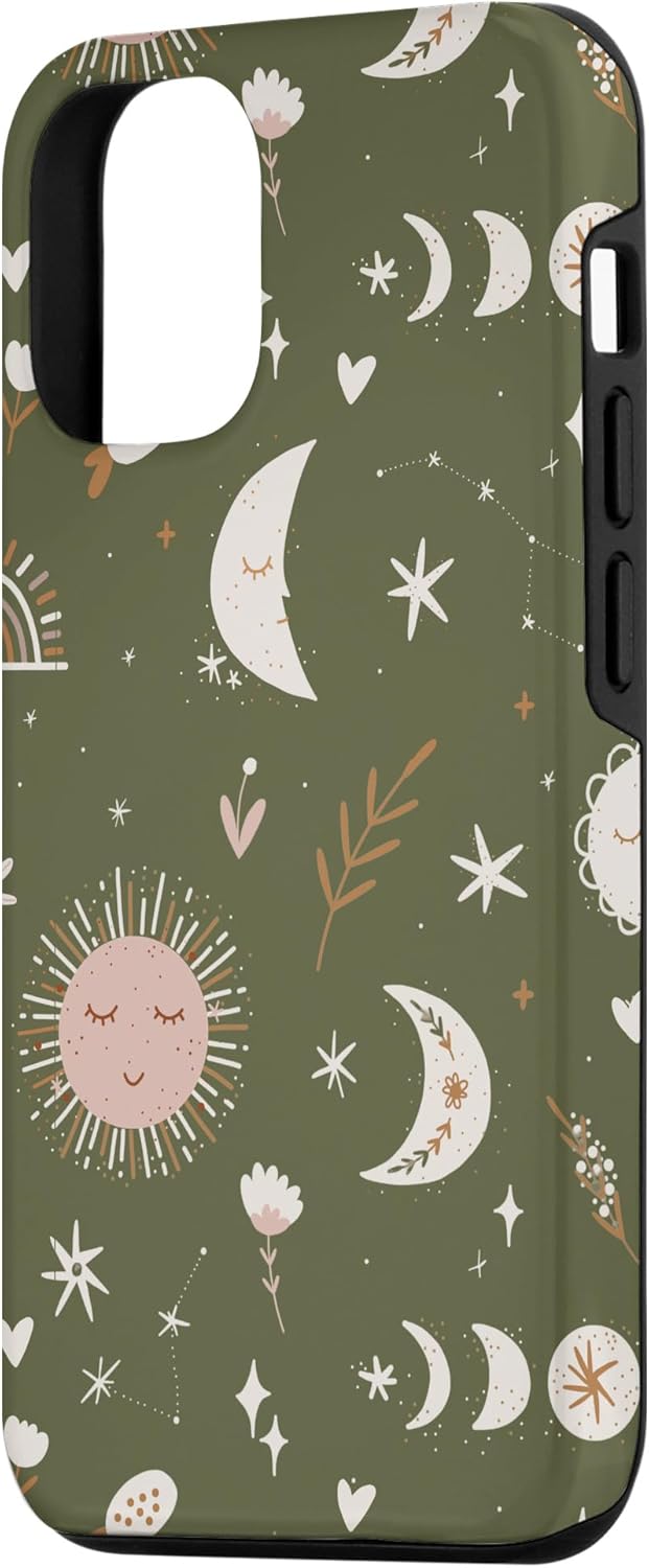 Mystic Moon Sun Stars Astrology Boho Bohemian Pattern Case for iPhone 12/12 Pro