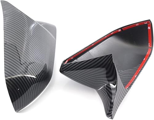 Miniatura 10 de GSRECY Tapa para espejo retrovisor de puerta lateral, accesorios exteriores compatibles con Ford Mustang 2015-2022, sin señal de giro (negro