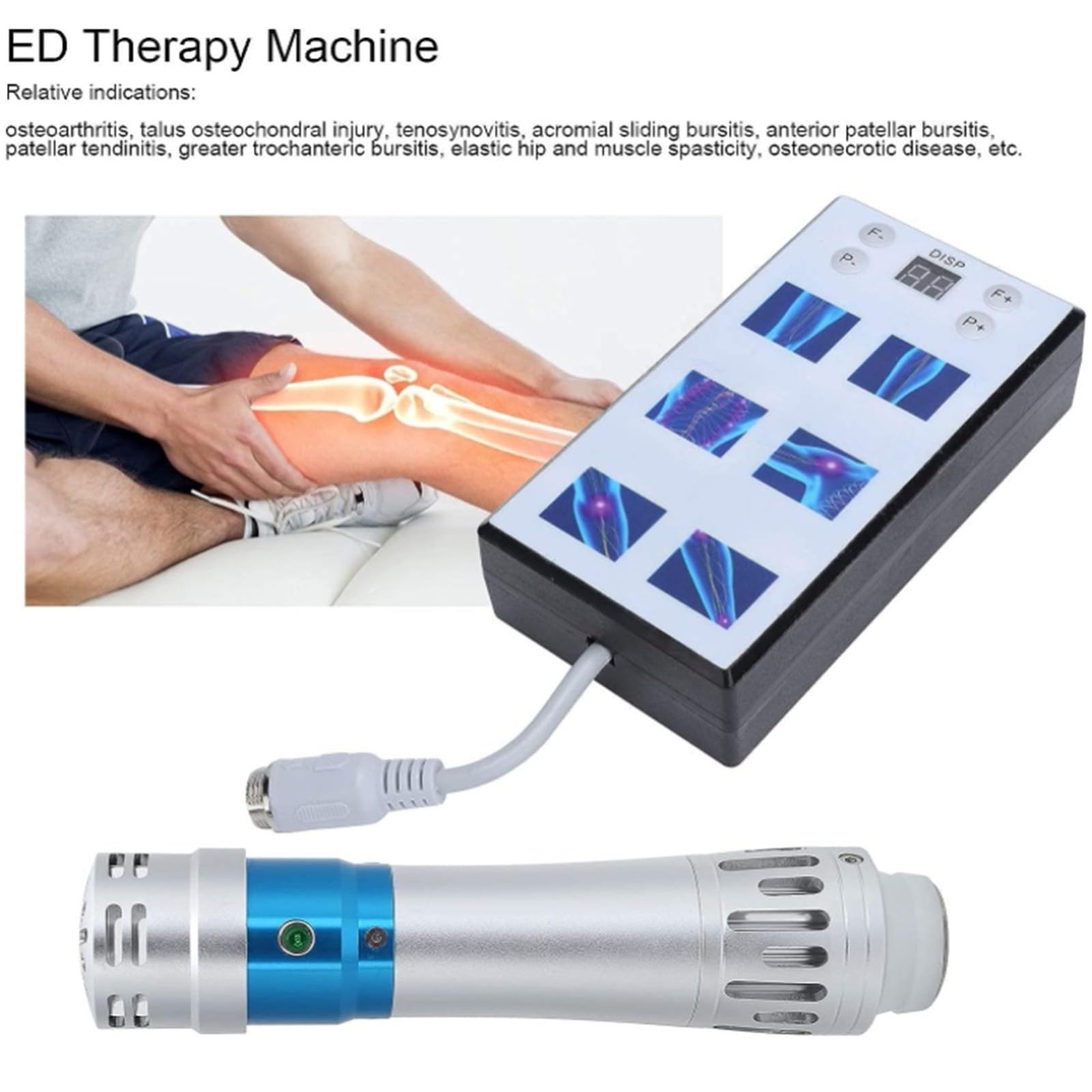 ED Pistola De Masaje Muscular, ED Máquina Electromagnética De Ondas De Choque Extracorpóreas Masajeador De Músculos Profundos Profesional Para Dolor De Rigidez Muscular Dolorosa