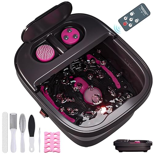 Collapsible Foot Bath, Foot Spa Bath Massager with Heat, Bubble,