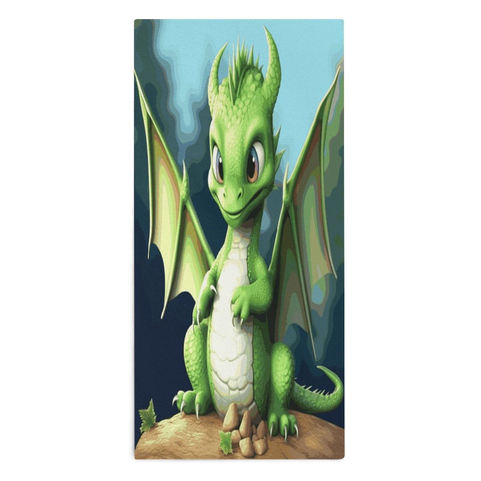Fodpand Style Dragon Cute Microfiber Towels, Decorative Bath Towel Soft & Lightweight, Hand Towels Multipurpose Use For Bathroom, Pool, Gym, Spa, And Hotel Use