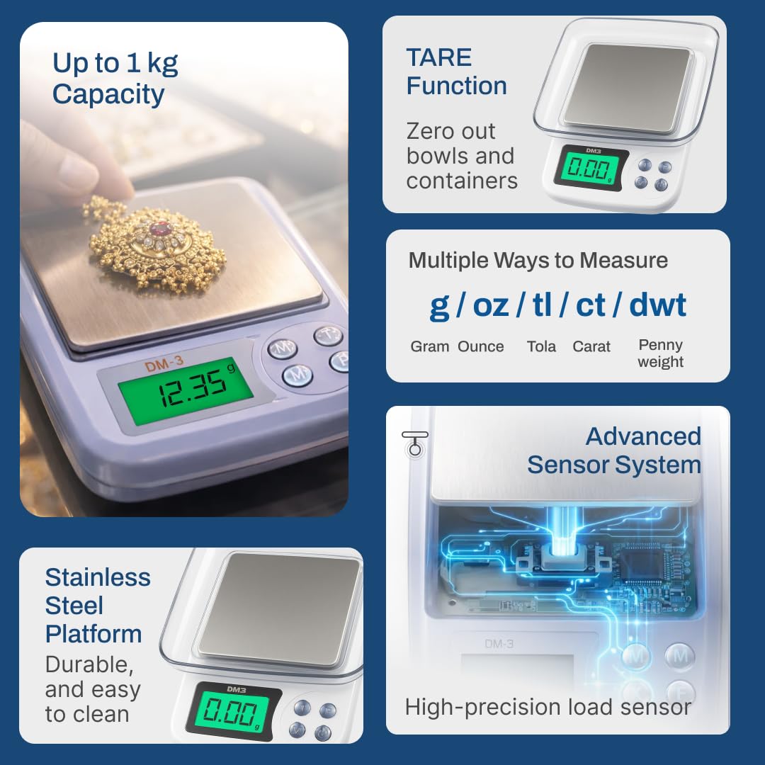 ATOM DM3 Digital Scale - Jewelry & Precision Weighing -2