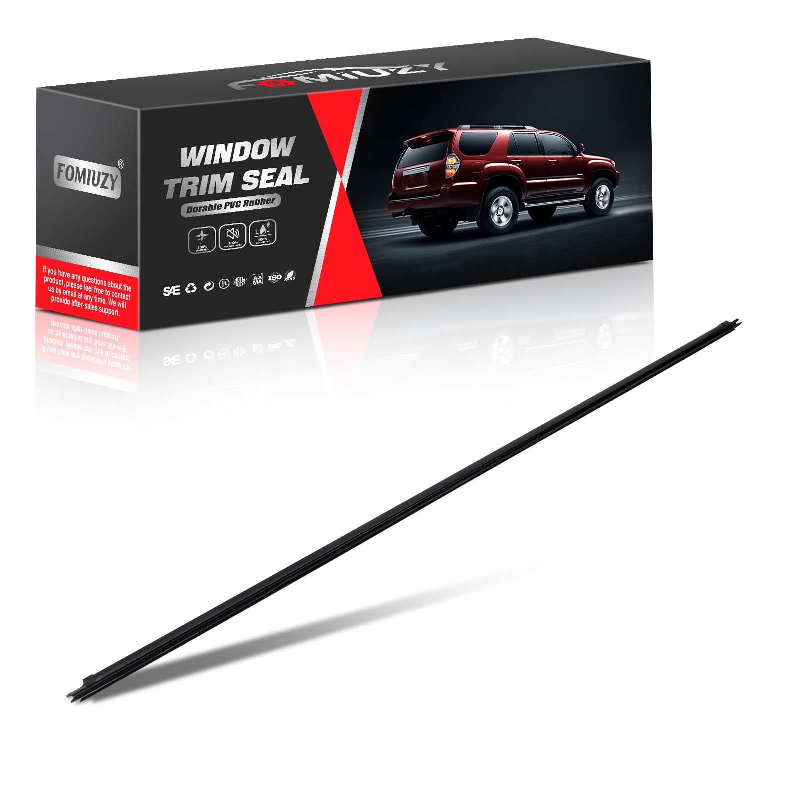 Rear Tailgate Liftgate Trunk Hatch Car Outer Door Window Moulding Sweep Felt Trim Seal Weatherstrip Compatible with Toyota 4Runner 2003-2009 Replace 68290-35031