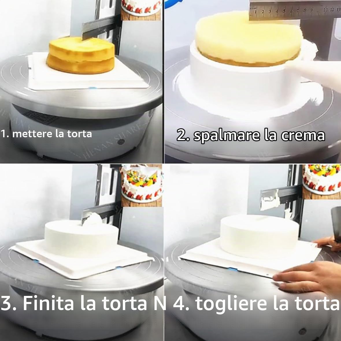 Torta Giradischi Automatico Macchina Per Glassare Torta Forniture Per Cottura, Crema Per Torta Di Compleanno Rivestimento Liscio Macchina Per Decorazione Torta Crema Al Burro Macchina