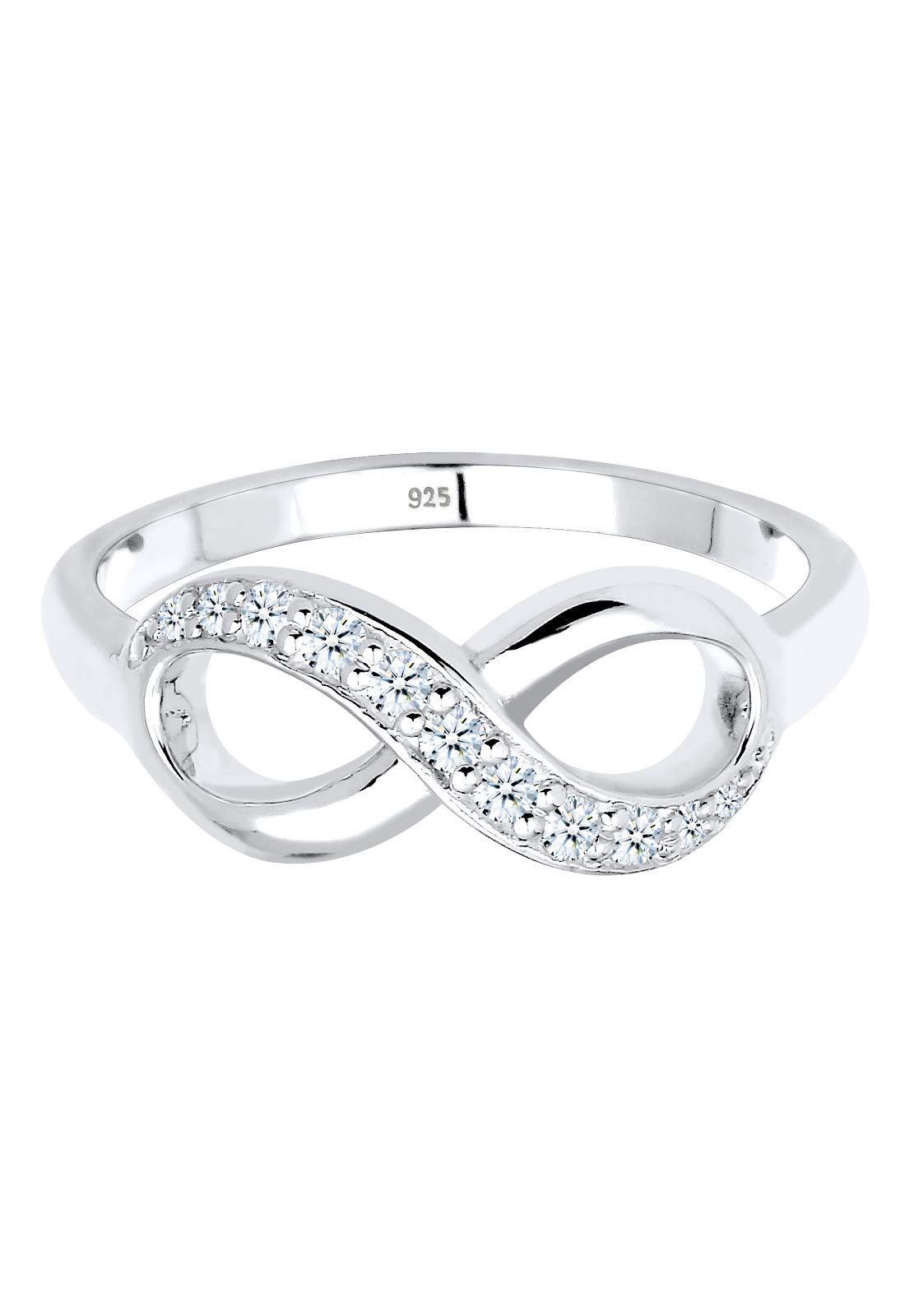 Diamore pierścionek damski, nieskończoność, pierścionek zaręczynowy, srebro próby 925, diament (0,18 ct), szlif brylantowy