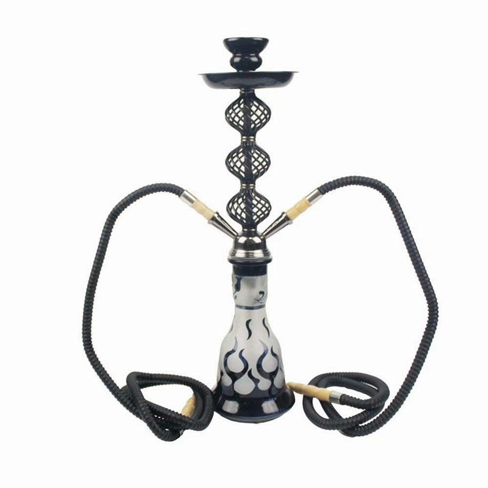 Juego De Cachimba De Lujo, Poste Medio Desmontable De Aleación Base De Vidrio, 2 Mangueras, Juego Combinado De Cachimba De Vidrio