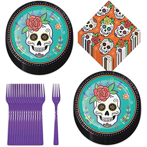 Halloween-Party Tag der Toten Dia de Muertos Pappteller Cover