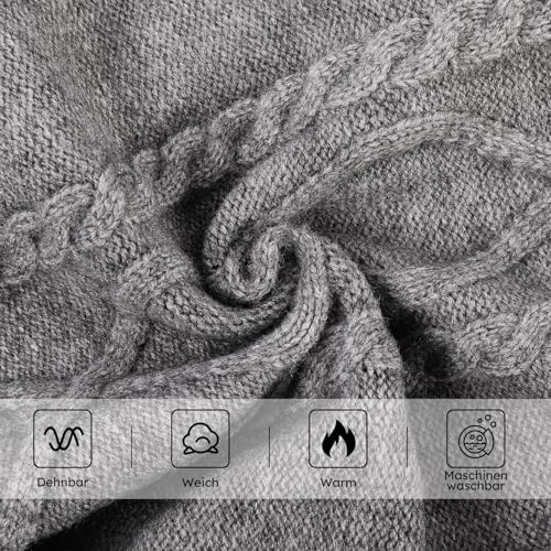 Queenmore Hundepullover Kleine Hunde Wärme Dackel Hundepulli Strick Pullover Hund Strickmantel Mit Zopfmuster Hundepullover Französische Bulldogge Bulldog Chihuahua Katzen Corgi, Dunkelgrau, Xs