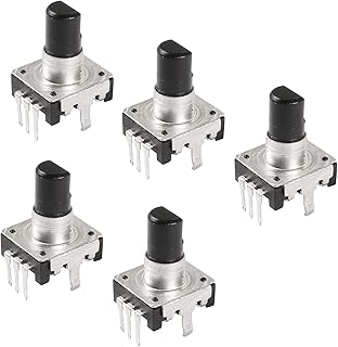 uxcell 360 Degree Rotary Encoder Code Switch Digital Potentiometer 3 Pins 14.3mm D-Shaft 5pcs