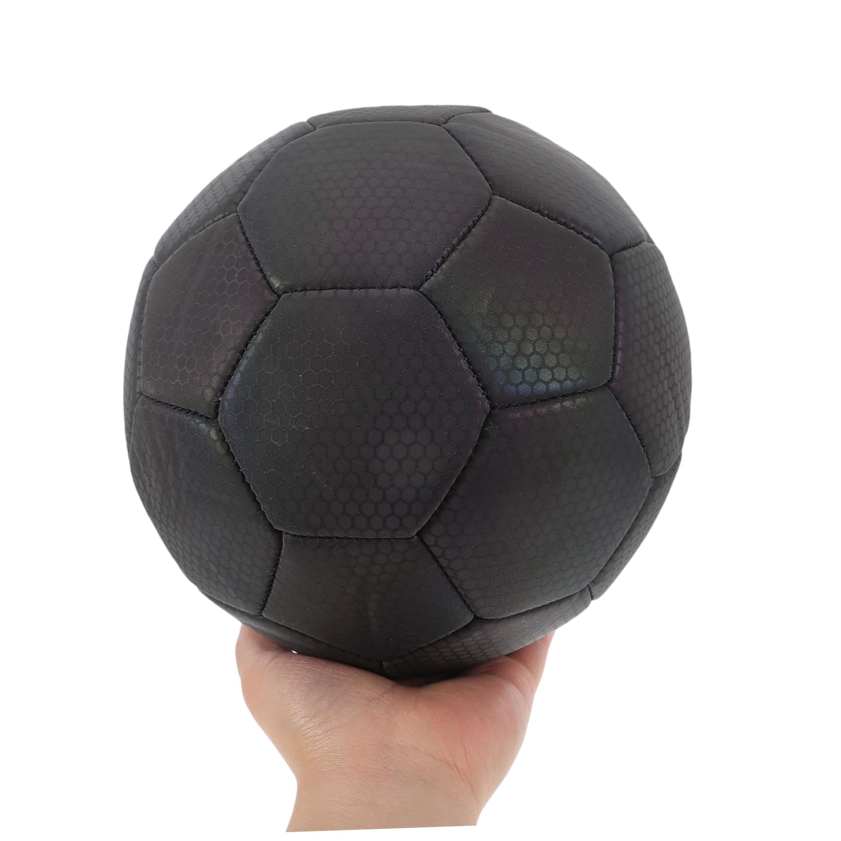 Balón de Fútbol Holográfico Luminoso Reflectante para Entrenamiento | Goma, Cuero Sintético y Vejiga de Butilo, Uso en Interiores y Exteriores, para Niños, Niñas y Jóvenes