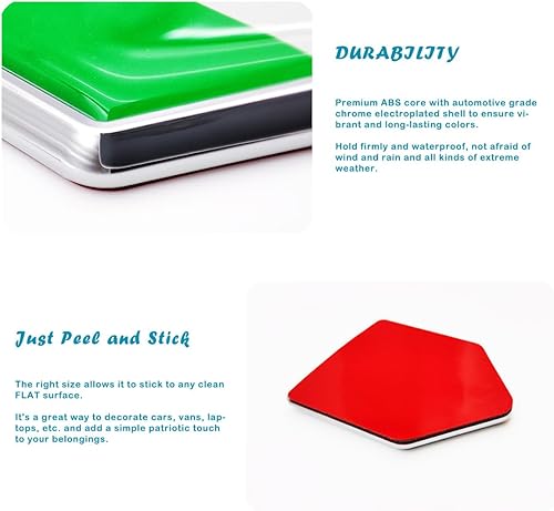 Miniatura 3 de Overdecor Calcomanías de bandera de Italia, emblema de automóvil, accesorios de coche italiano, decoraciones de bandera de escudo cromado,