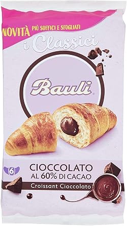 12x Bauli Cornetti Cioccolato Croissant Filled Chocolate brioche  6 x 50g 300g