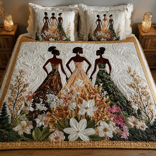 Image of Rosealia Bedsheet Set with 7D Digital Prints, Cotton Feel, Queen Size, 90x100 Inches, 1 Bedsheet and 2 Pillow Covers (Design 3)