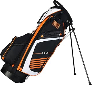 Yclty Golf Stand Bag with 14 Way Divider, Portable Golf Bag with Waterproof Wear-Resistant Durable Fabric, Space Saving Womens Mens Golf Bag
