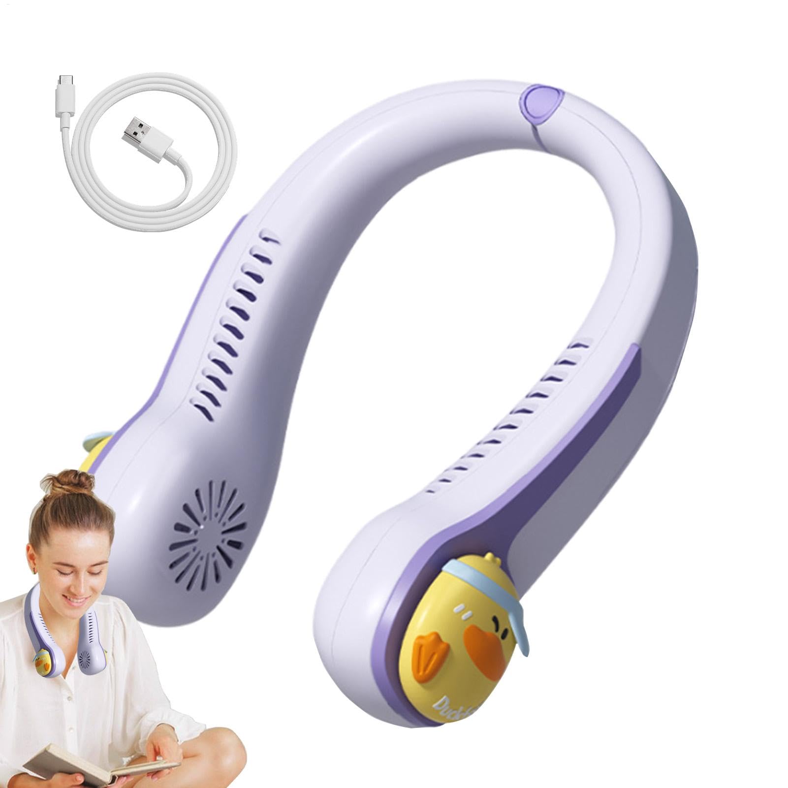 Ventilador de cuello portátil USB con 3 velocidades para viaje 1