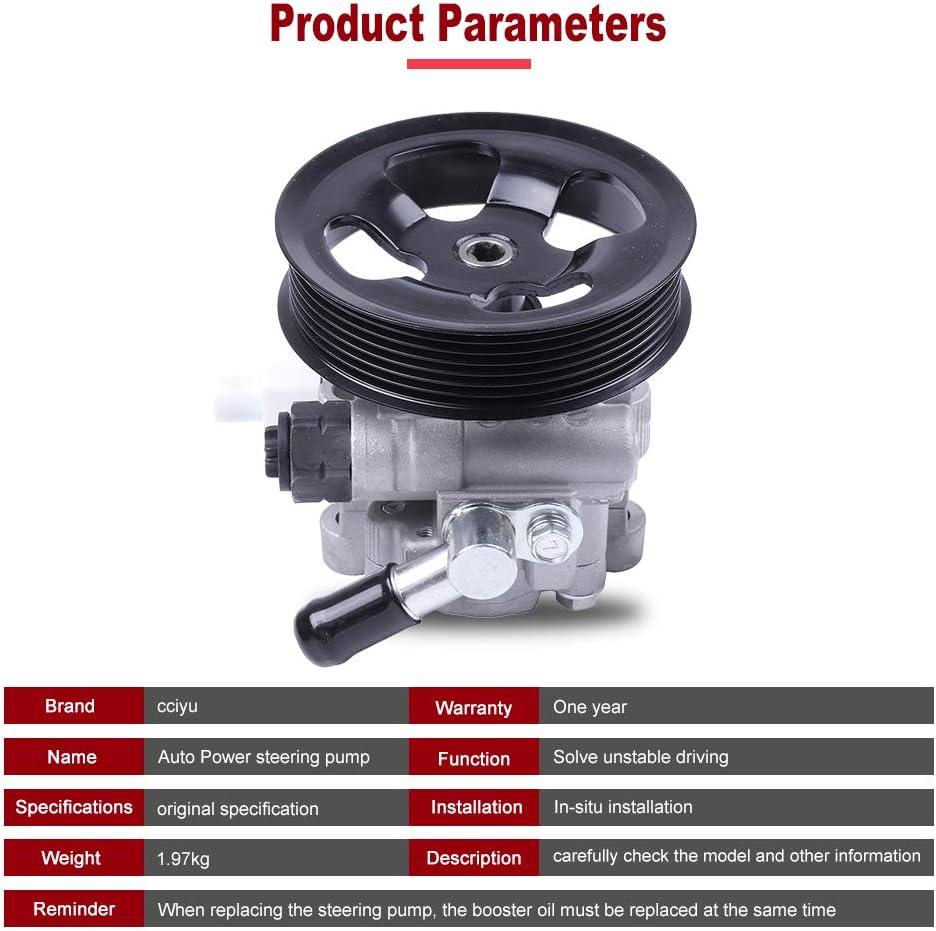 cciyu Power Steering Pump Fit for 07-09 for LEXUS for RX350, 05-15 for TOYOTA for TACOMA 21-5447 Power Steering Assist Pump