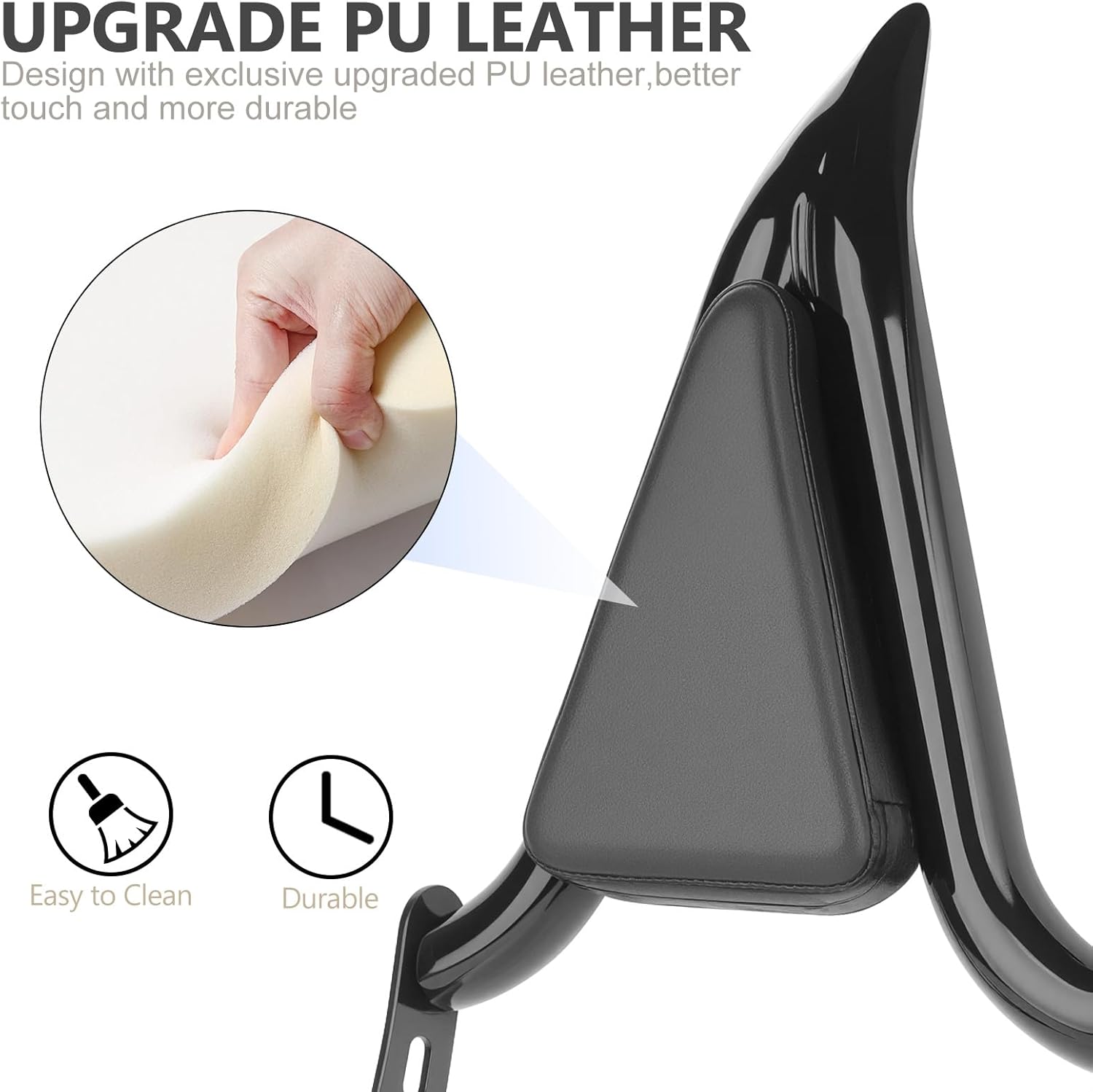 Leather Passenger Seat Backrest Compatible with Indian Scout Bobber Twenty/Sixty 2018-2024, Passenger Seat + Backrest Pad Set, Replace OEM Number: 2882853-VBA (Black)