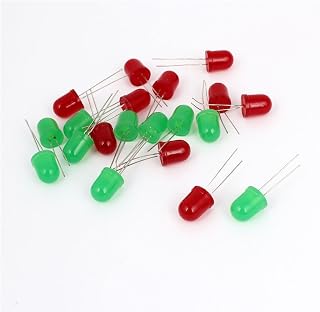 TNGNMGVSJ Diodos de Cabeza Redonda 2 Pines LED Verde Rojo lámpara de diodo emisor de luz 8mm diodos Schottky Dia 20 Piezas