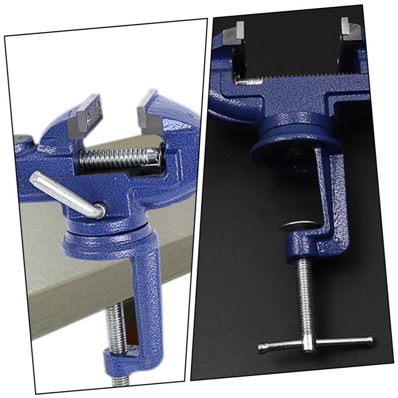Étau D’établi Rotatif de Petite Taille 360 Degrés, Bleu