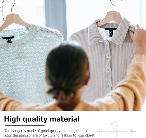 Miniatura 2 de PRETYZOOM Perchas para bebé, 2 unidades, perlas, artificiales, perlas, bonitas, perchas elegantes para pantalones con clips, perchero para ropa,