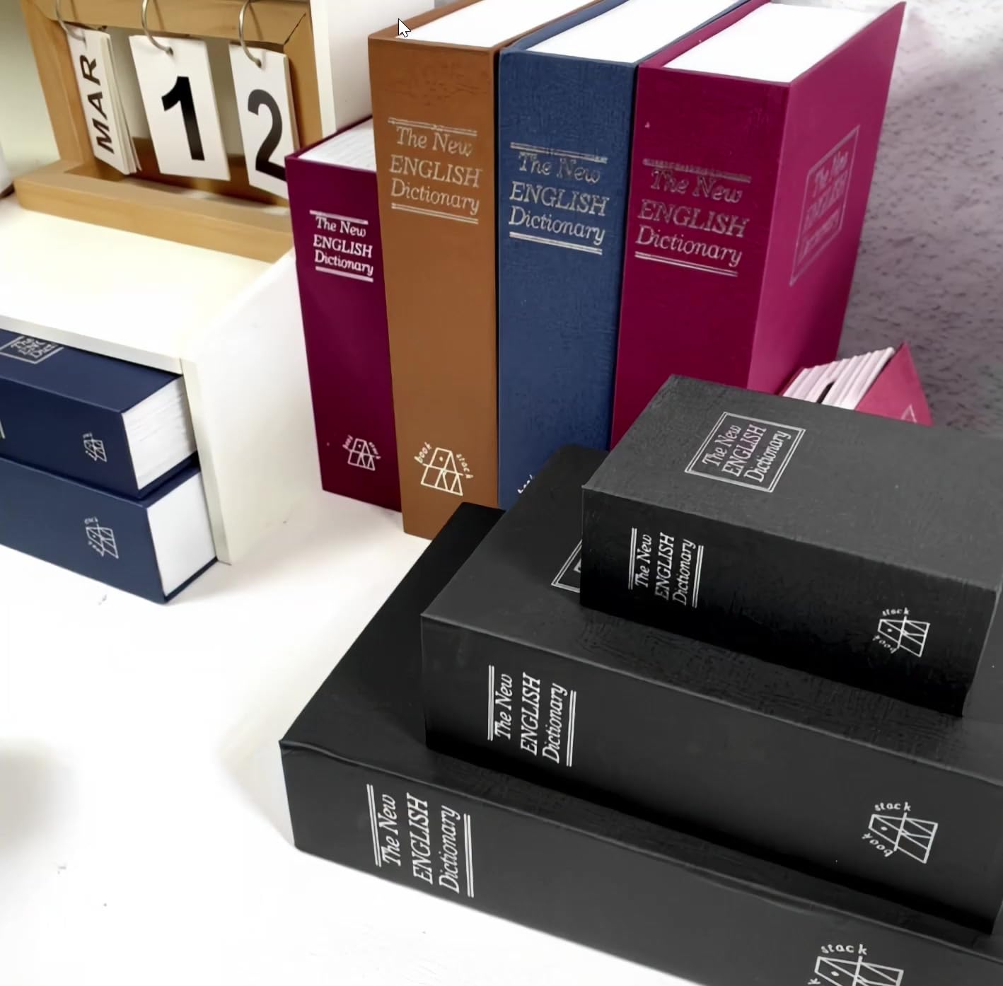 Deyhome Kitap Görünümlü Gizli Kasa Anahtarlı Kilitli Mini Çelik Kasa, Değerli Eşya Saklama Kutusu Mavi