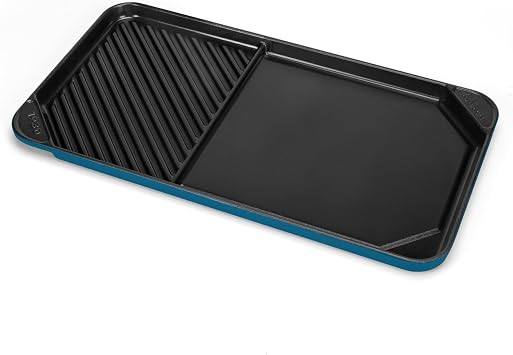 All American 1930 - Ultimate 60/40 Griddle with Ceramic Non-Stick Coating - Berry Blue - Durable & PFAS Free - Indoor Griddle for Easy Prep, Cooking, Cleaning - Made in the USA