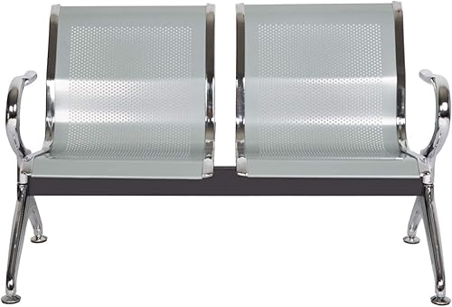 Miniatura 13 de Sillas de sala de espera de 3 asientos, banco de sala de espera con brazos, banco de recepción del aeropuerto, sillas de recepción de invitados