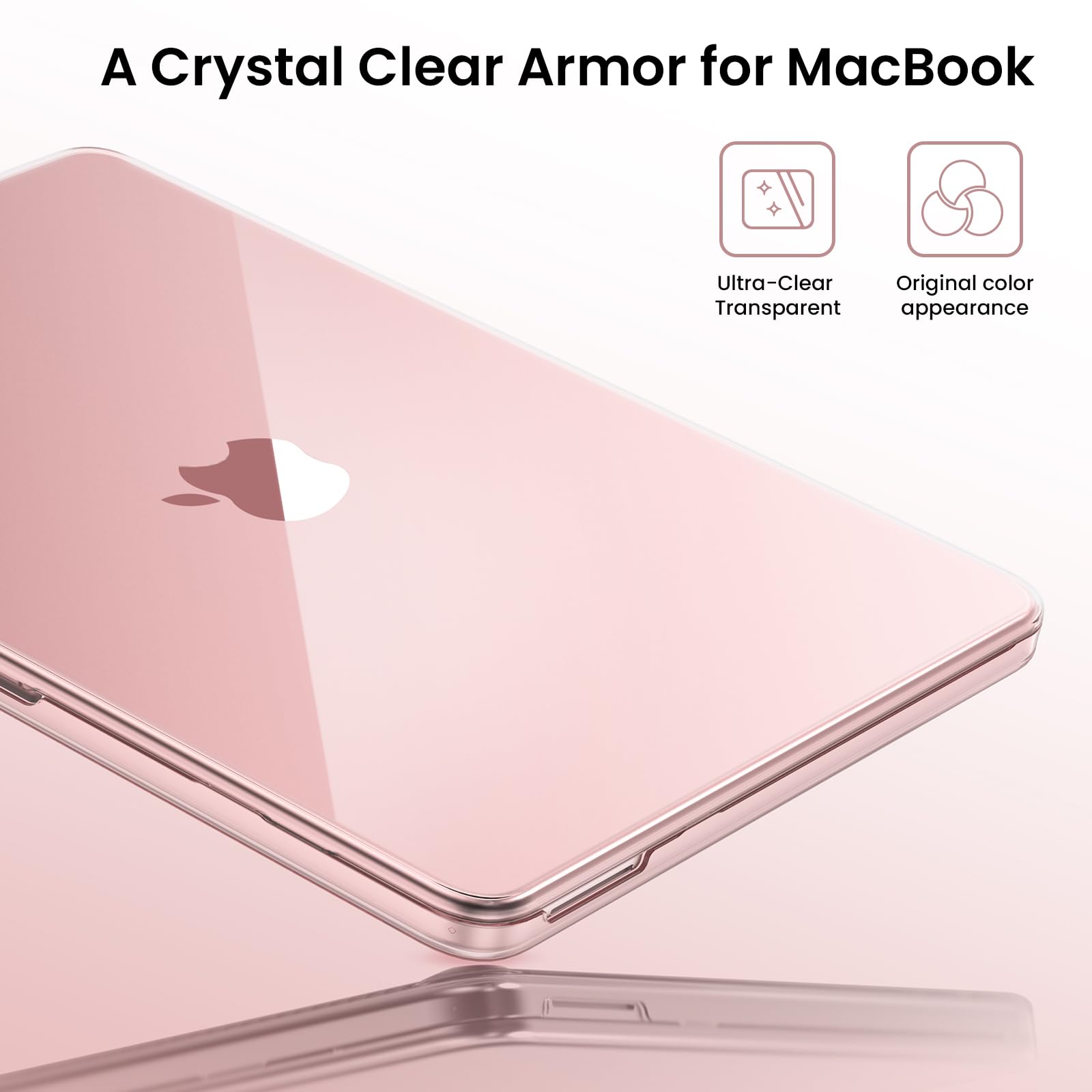 BlueSwan Coque MacBook Neo 13 Pouces 2026 A18 Pro A3404 Étui Rigide Housse Plastique Rose poudré