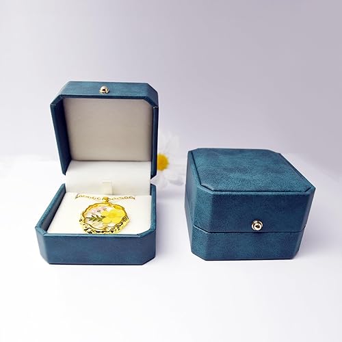 Miniatura 4 de Collares de flores de nacimiento para mujer, collar de flor prensada real de 1 a 12 meses, joyería personalizada de estilo bohemio, colgante floral