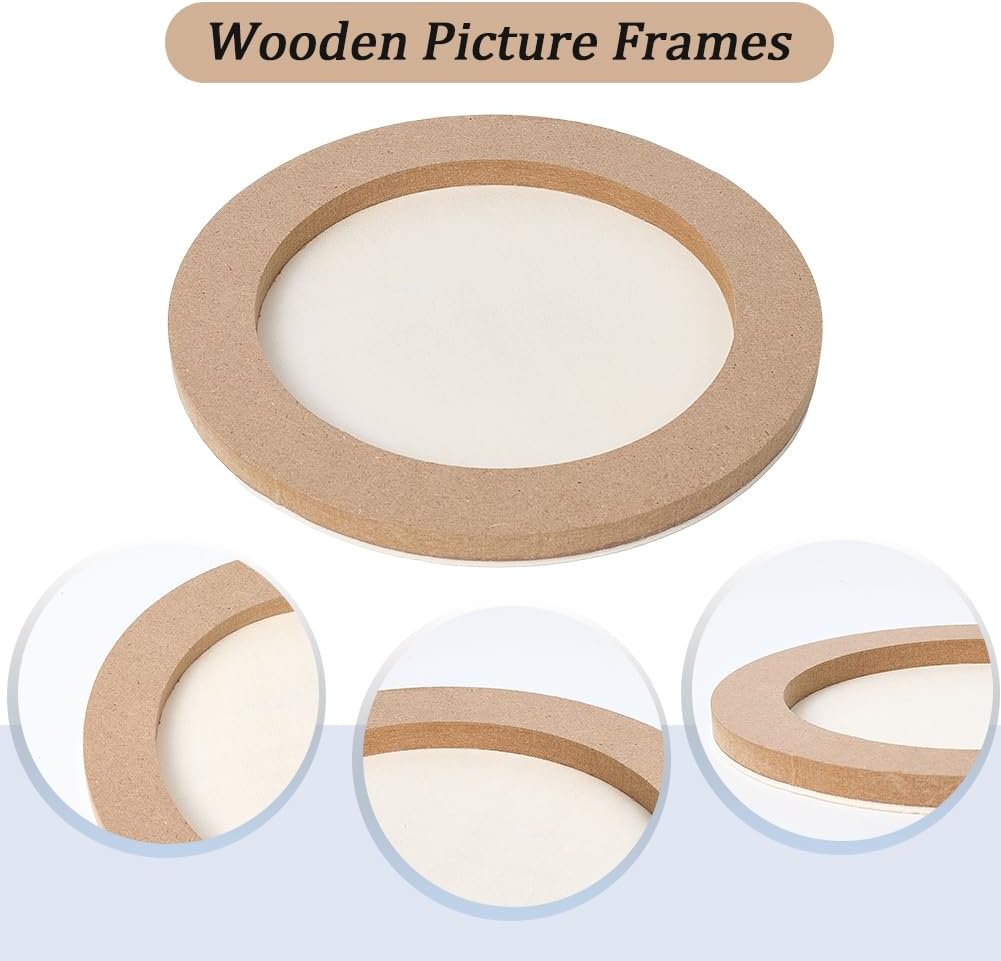 GORGECRAFT 4Pcs Unfinished Wood Canvas Boards 15x1cm Round Circle Wooden Cradled Panels Blank Painting Wood Boards for Watercolor Oil Painting Drawing Pouring Easel Display DIY Art Crafts Decor
