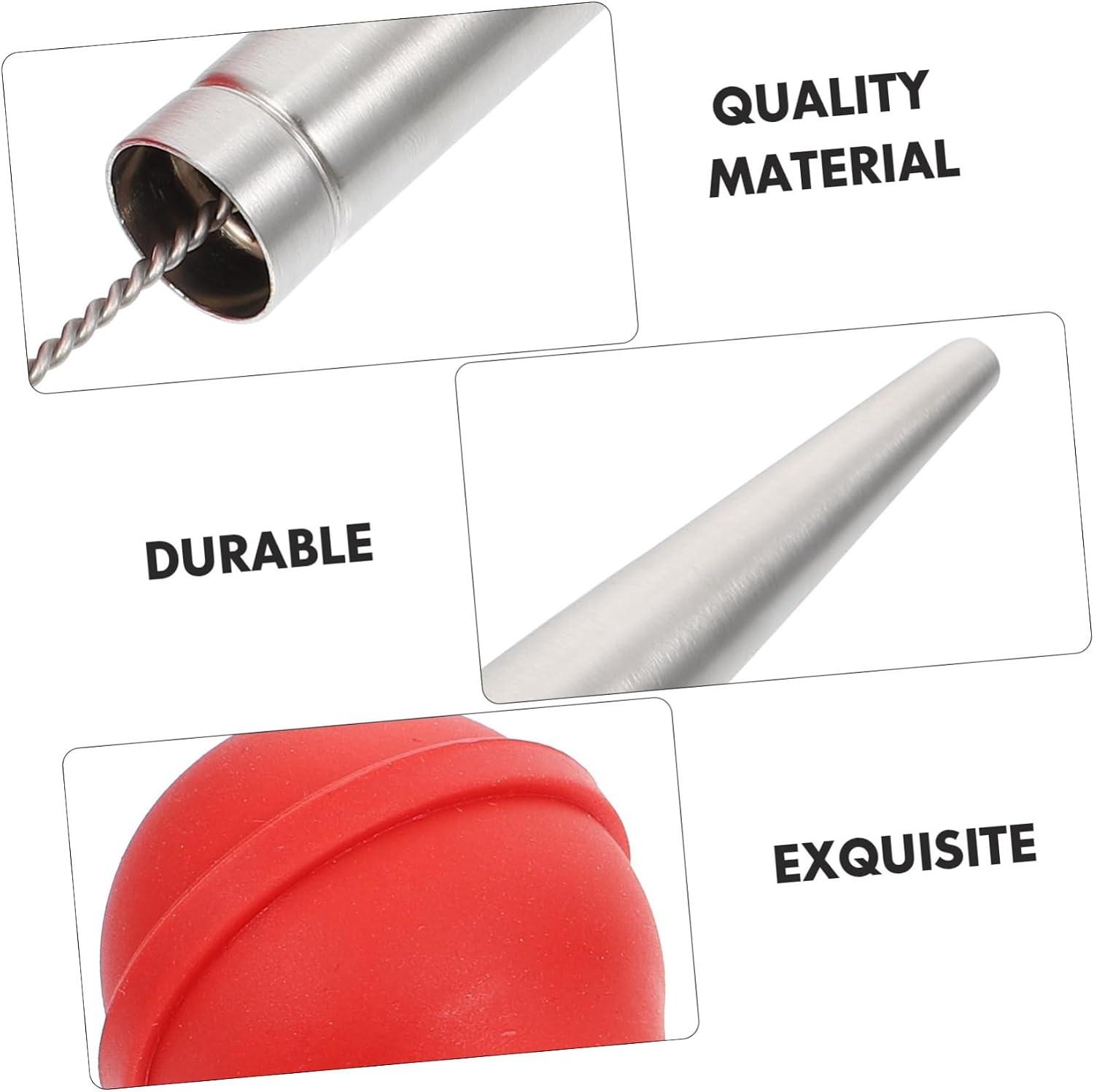 Stainless Steel Meat Injector for Bbq Marinade Sharp Needle for Easy Sauce Penetration Turkey Seasoning Tool with Red Silicone Tube for Juicy Flavor Enhancement