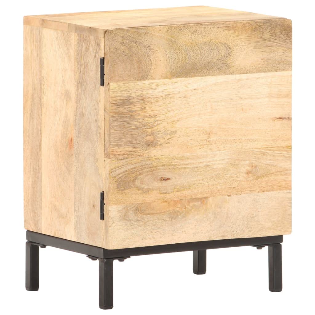 vidaXL Mesita de Noche Aparador Mesilla Auxiliar Cama Armario de Dormitorio Habitación Organizador Almacenamiento Madera Maciza de Mango