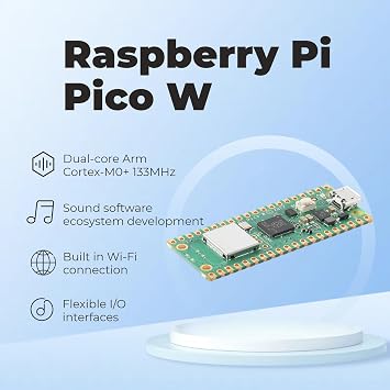 Pi Pico W Dual-core Arm Cortex-M0+ 133MHz RPI Pico W Built-in WiFi,Supports 2.4/5 GHZ Wi-Fi 2MB BLE