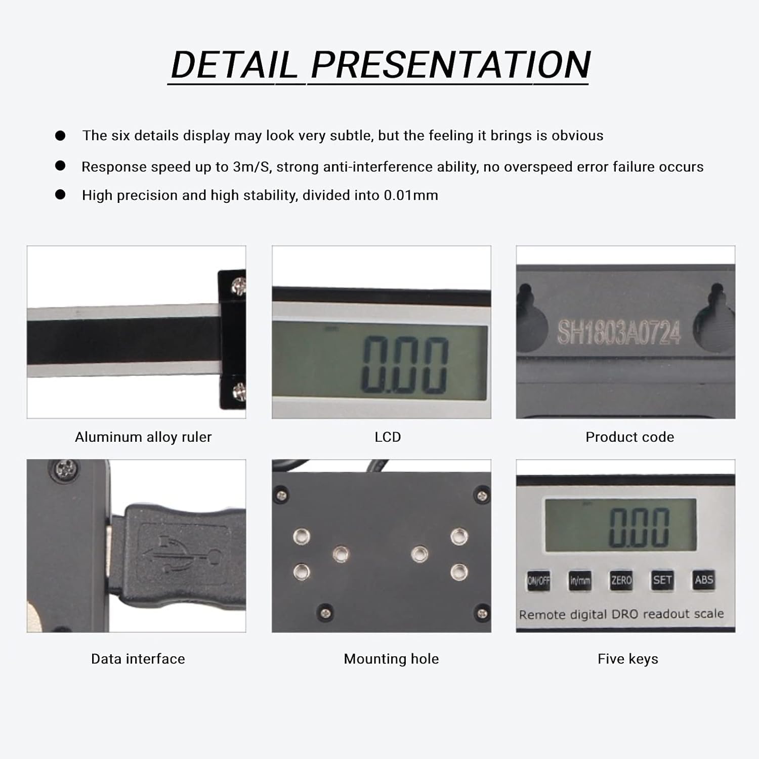 Digitalanzeige DRO, 0-150mm Digitalanzeige Kit Messschieber Digitalanzeige Linearmaßstab LCD Auslesekit Leseset, digital DRO Readout Kit Digital Auslesung lineare Skala für Fräsmaschinen Drehmaschinen