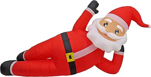 National Tree Company First Traditions - Papá Noel inflable que ondea, incluye estacas de tierra y ataduras, luces LED, enchufe, 72 pulgadas