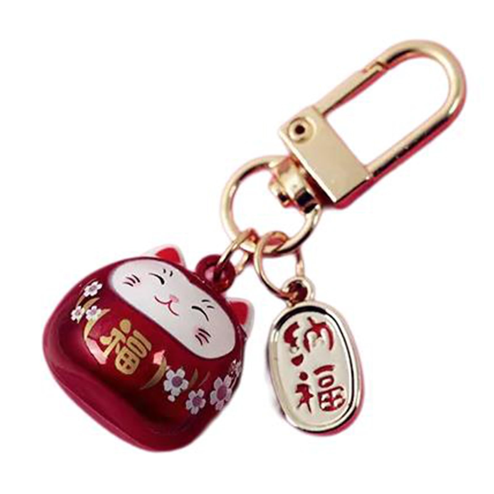 GAOINTELL Japanese Styles Cartoon Cats with Bells Keychain Bag Charm Metal Car Keyring Pendant Ornament for Women and Men