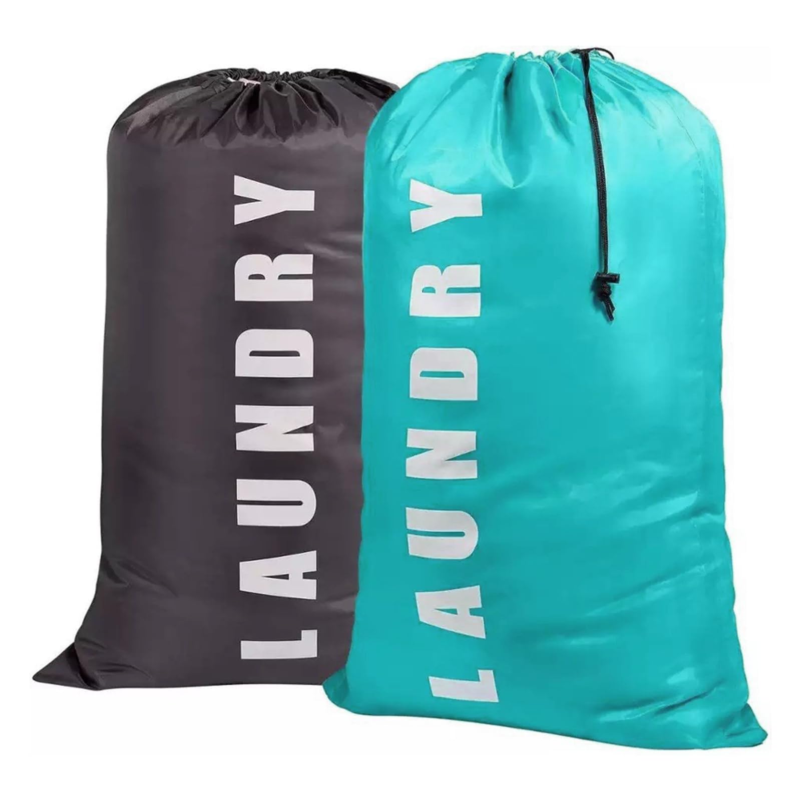 WIGUROE Laundry Bag with Drawstring, 2 Pack Medium Travel Laundry Washing Bags