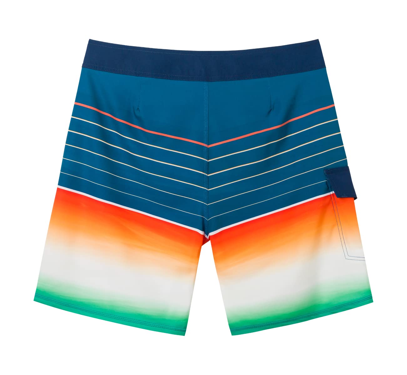 SURF CUZMen's Board Short Beach Short 4-Way Stretch Short(Striped Tricolor)(34/XL)