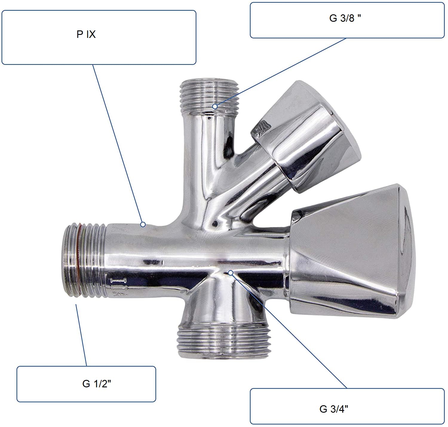 Schell | Robinet Équerre Combiné d'arrêt Universel 437011, 1/2, DN 15 Vanne d'angle combinée Auto-Étanche en laiton chromé pour machine à laver et lave-vaisselle.