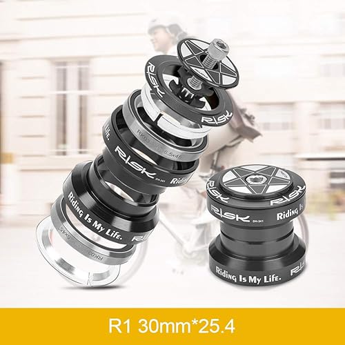 Miniatura 3 de Auriculares de bicicleta de aleación de aluminio de 1.339 in, accesorios de rodamientos de vástago de dirección de tenedor recto de 1.126 in