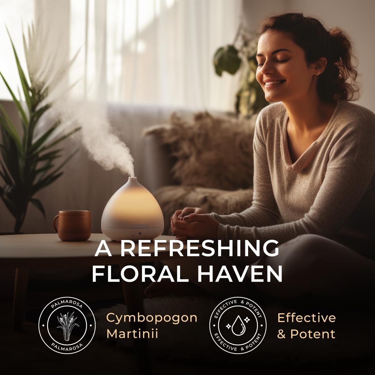 Gya Labs Palmarosa Essential Oil - 0.34 Fl Oz - for Hair, Skin, Diffuser, Aromatherapy & DIY Candle Making Scent