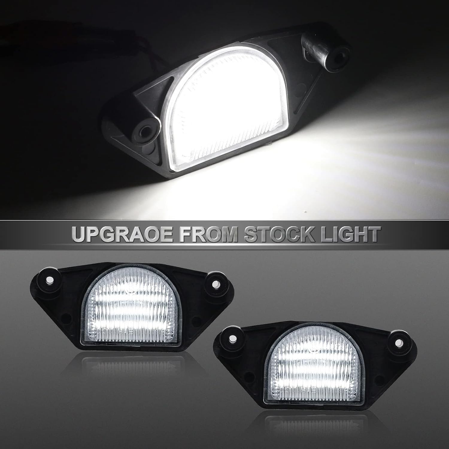 LED License Plate Lights Replacement for 1984-2013 Corvette C4 C5 C6, Rear Bumper Number Tag Lamp Assembly Replacement OE 16519986