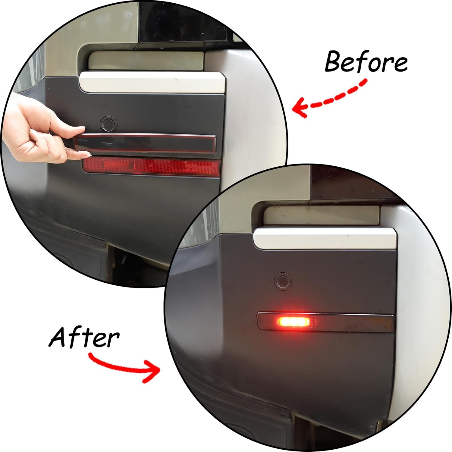 Smoked Tinted Light Cover for L@nd Rover Defender 2020 2021 2022 2023, ABS Material Rear Fog Light Lamp Guard Covers Trim Accessories, Transparent Gray